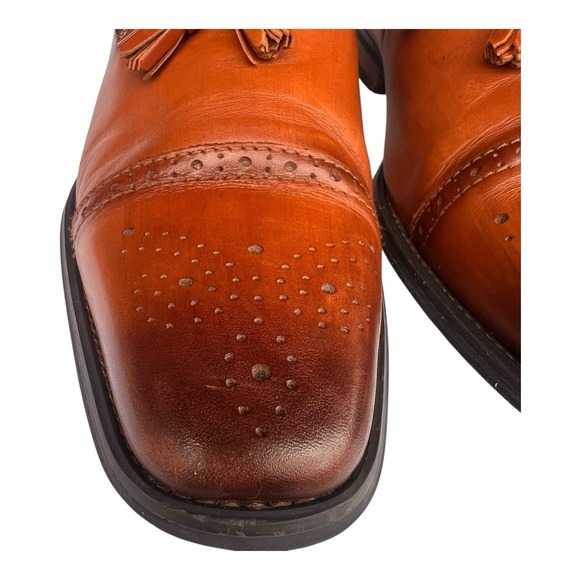 La Milano Mens Tracy 11 Tasseled Leather Cap Toe Cognac Ombré Oxfords Sz 9.5EEE main image 10